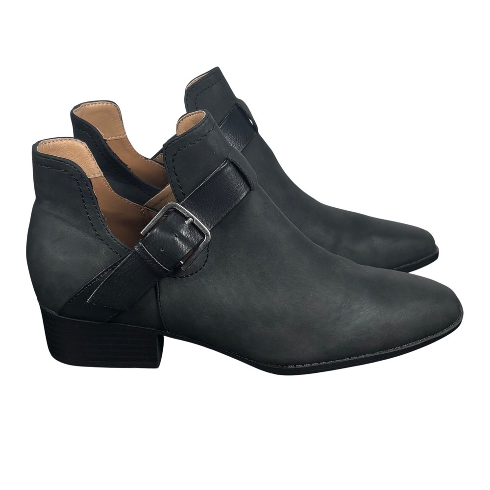 Wonderly Maeve Ankle Boots Black Buckle Strap Cutout Western Boho Womens Size 8M